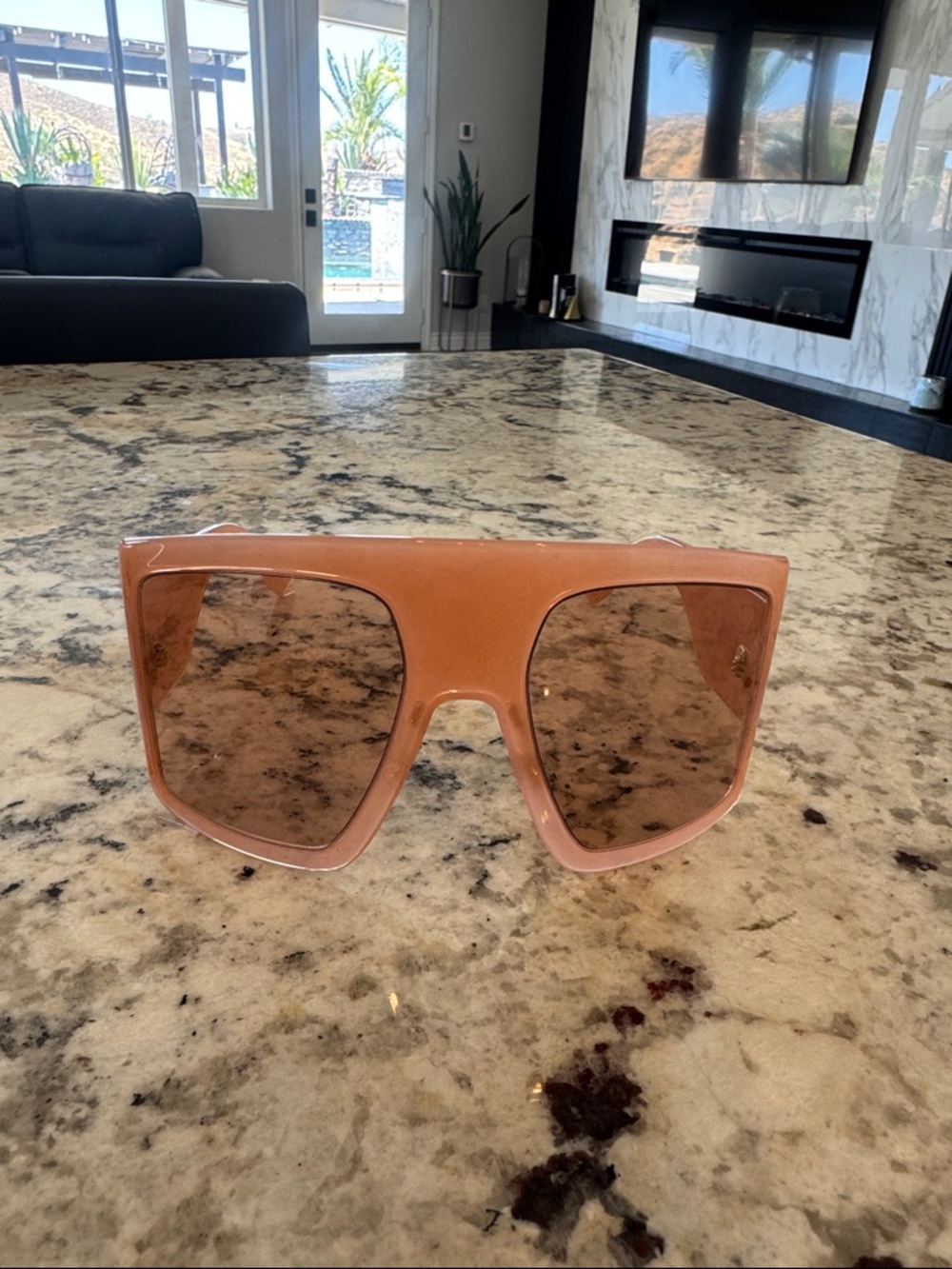 Christian Dior so light pink frame light lens sunglasses oversized frames